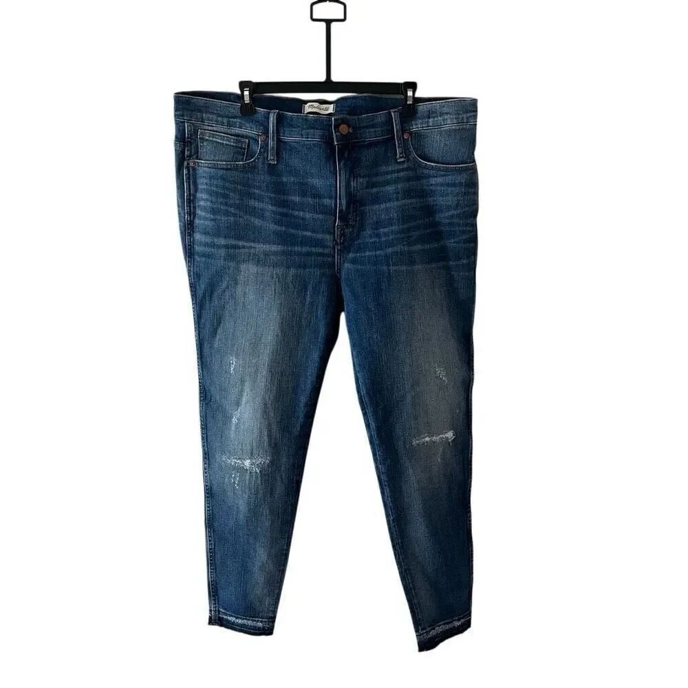 Madewell 9" High-Rise Skinny Jeans | Size 35 20W| Distressed Rip & Repair Womens